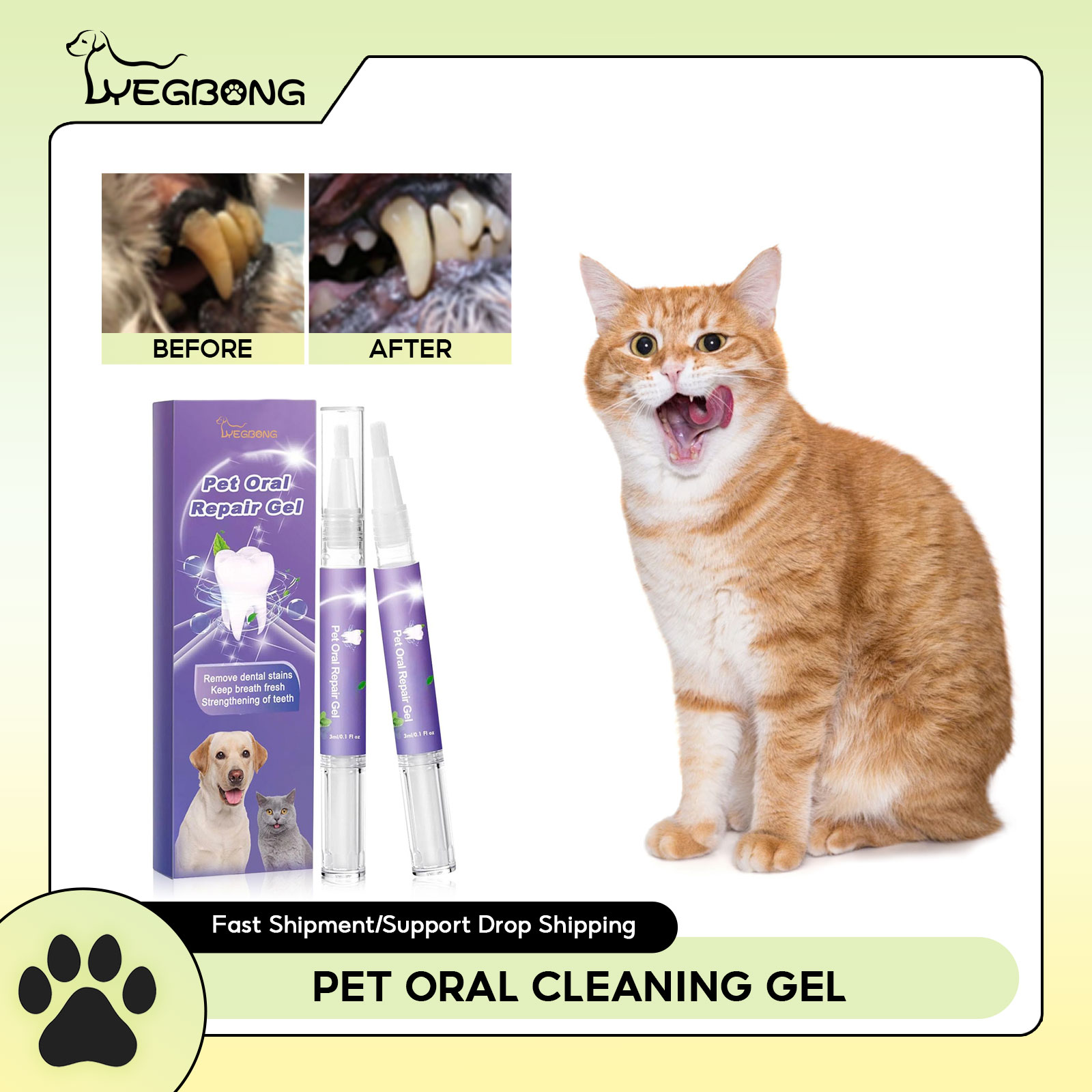 Teeth Whitening Hydrogen Peroxide - Gel per la riparazione orale dell'animale