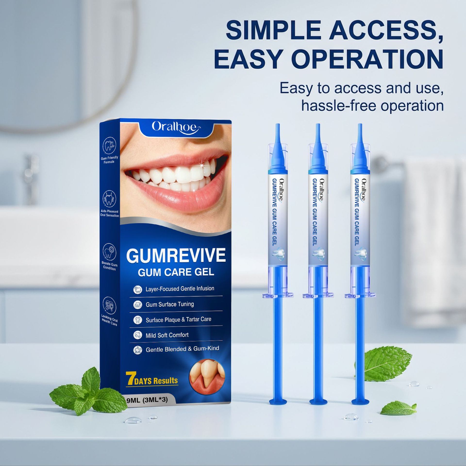 Teeth Whitening Hydrogen Peroxide - Kit di 3 Siringhe di Gel